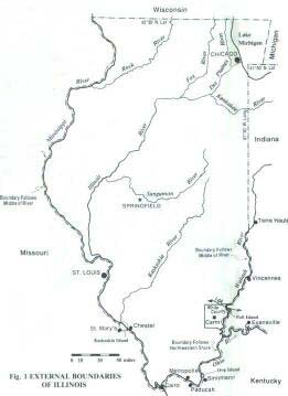 External boundaries of Illinois