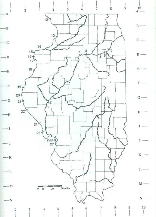 Fig. 1 MAJOR STREAMS OF ILLINOIS, INCLUDING LOCKS AND DAMS