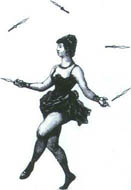 Woman juggling knives